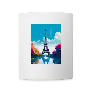 Tour Eiffel Paris France Affiche de voyage vintage - Mug blanc - blanc - Devant