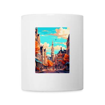 Brussels Belgium Vintage Travel Poster Souvenir - Mug - white - Front