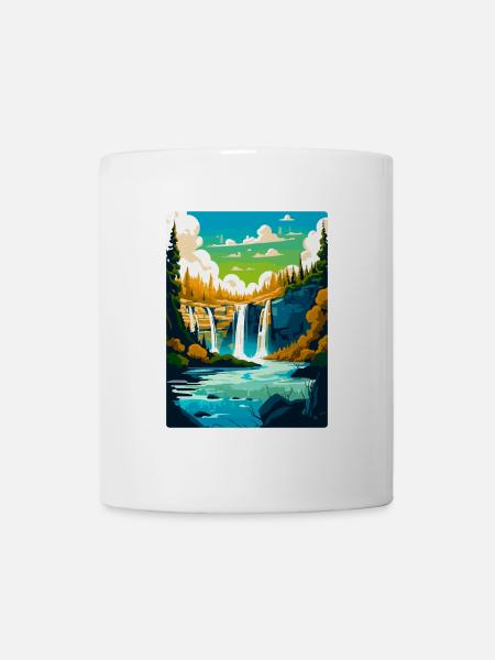 Affiche de voyage vintage des lacs de Plitvice en Croatie WPA - Mug blanc - blanc