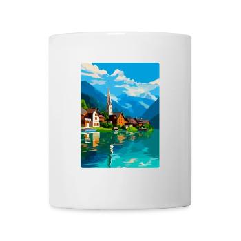 Hallstatt Autriche Poster de voyage vintage souvenir - Mug blanc - blanc - Devant