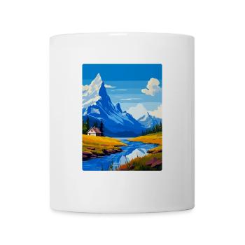 Affiche de voyage des montagnes scandinaves en Suède WPA - Mug blanc - blanc - Devant