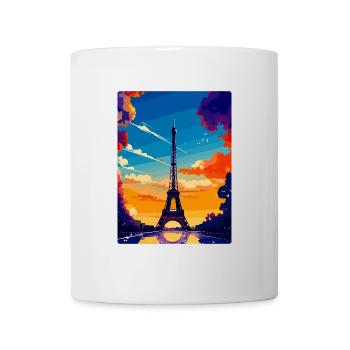 Tour Eiffel Paris France Affiche de voyage vintage - Mug blanc - blanc - Devant