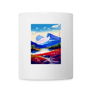 Skandinavische Berge Norwegen Reiseposter WPA - Tasse - Weiß - Vorne