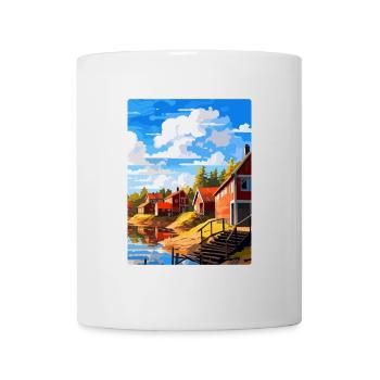 Porvoo Finlande Affiche de voyage vintage souvenir WPA - Mug blanc - blanc - Devant