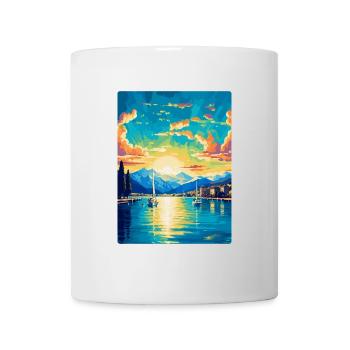 Genf Schweiz Vintage Reiseplakat Souvenir - Tasse - Weiß - Vorne