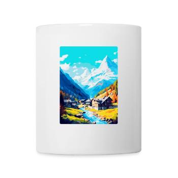Saas Fee Schweiz Vintage Reiseplakat WPA Kunst - Tasse - Weiß - Vorne