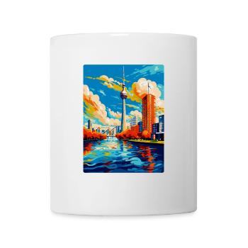 Dusseldorf Germany Vintage Travel Poster Souvenir - Mug - white - Front