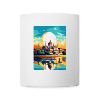 Budapest Ungarn Vintage Reiseplakat Souvenir - Tasse - Weiß - Vorne