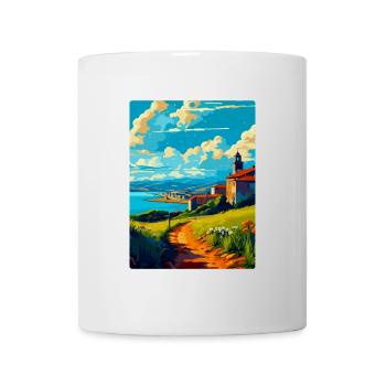 La Corogne Espagne Affiche de voyage vintage WPA Souvenir - Mug blanc - blanc - Devant