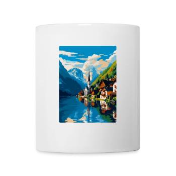 Hallstatt Autriche Poster de voyage vintage souvenir - Mug blanc - blanc - Devant