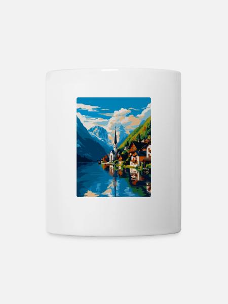 Hallstatt Austria Vintage Travel Poster Souvenir - Mug - white