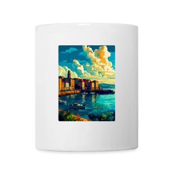 Une Corogne Espagne Affiche de voyage vintage Souvenir WPA - Mug blanc - blanc - Devant