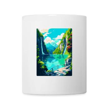 Nationalpark Plitvicer Seen Kroatien Reiseplakat - Tasse - Weiß - Vorne