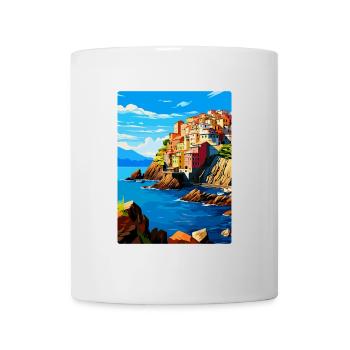 Cinque Terre Italy Vintage Travel Poster Souvenir - Mug - white - Front