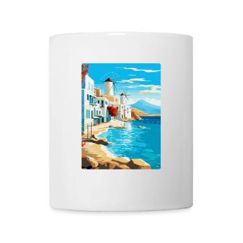 Mykonos Griechenland Vintage Reiseplakat Souvenir WPA - Tasse - Weiß - Vorne