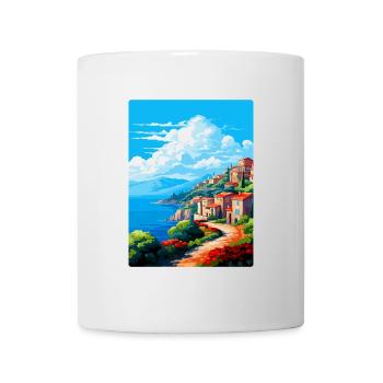 Elba Italien Vintage Reiseplakat Souvenir Souvenir - Tasse - Weiß - Vorne