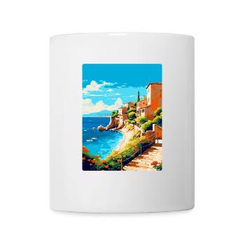 Costa Brava Spanien Vintage Reiseplakat Souvenir - Tasse - Weiß - Vorne