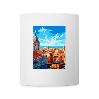 Barcelone Espagne Affiche de voyage vintage Souvenir WPA - Mug blanc - blanc - Devant
