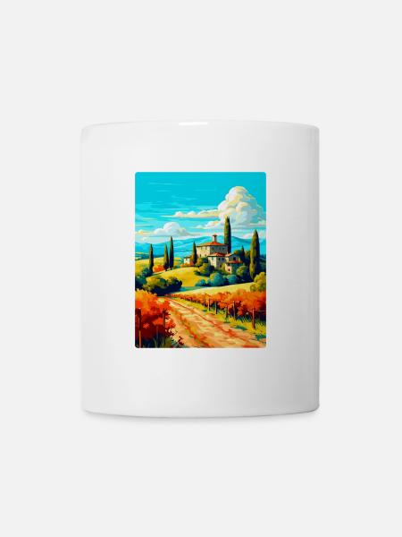Toscane Italië Vintage reizen Poster WPA Souvenir - Mok - wit