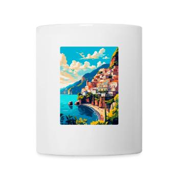 Amalfi Italie Affiche de voyage vintage WPA Souvenir - Mug blanc - blanc - Devant
