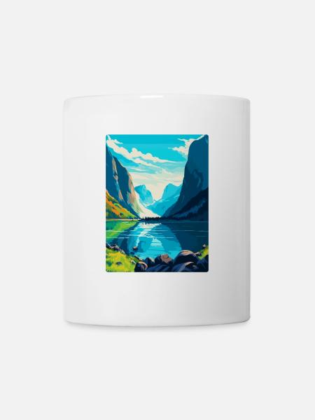 Die Fjorde Norwegen Vintage Reiseplakat Souvenir - Tasse - Weiß