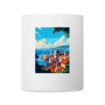 Dubrovnik Croatie Poster de voyage vintage souvenir - Mug blanc - blanc - Devant