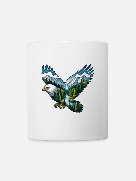 Eagle Natur Abenteuer Camping - Tasse - Weiß
