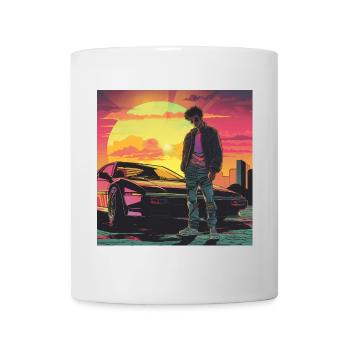 80er Jahre Anime Typ beruhigender hochwertiger Modedruck - Tasse - Weiß - Vorne