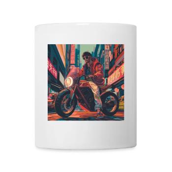 80er Jahre Anime Typ beruhigender hochwertiger Modedruck - Tasse - Weiß - Vorne