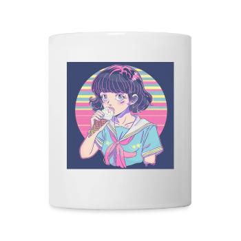 Impression de mode de haute qualité de fille anime des années 80 - Mug blanc - blanc - Devant