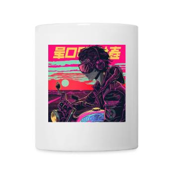 80er Jahre Anime Typ beruhigender hochwertiger Modedruck - Tasse - Weiß - Vorne