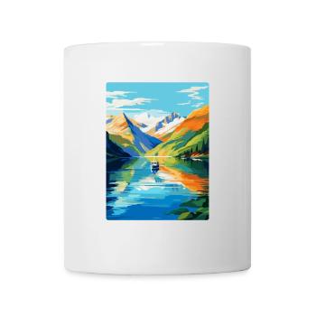 Die Fjorde Norwegen Vintage Reiseplakat Souvenir - Tasse - Weiß - Vorne