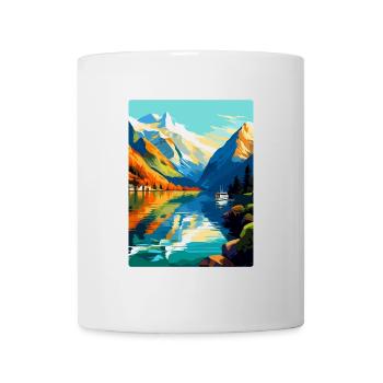 Die Fjorde Norwegen Vintage Reiseplakat Souvenir - Tasse - Weiß - Vorne