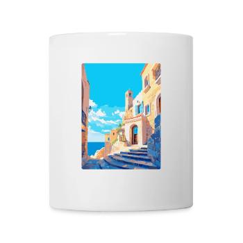 Rhodes Grèce Vintage Voyage Poster WPA Souvenir - Mug blanc - blanc - Devant