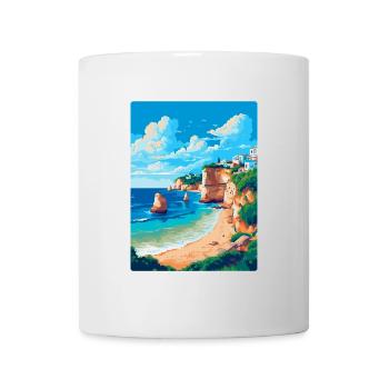 Algarve Portugal Affiche de voyage vintage souvenir - Mug blanc - blanc - Devant