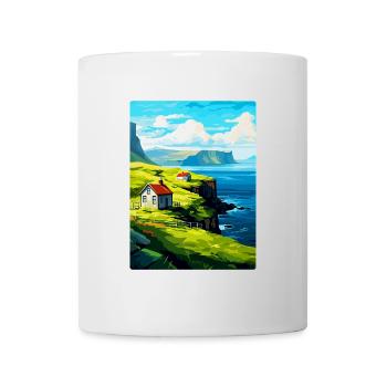 Îles Féroé Danemark Affiche de voyage vintage WPA - Mug blanc - blanc - Devant