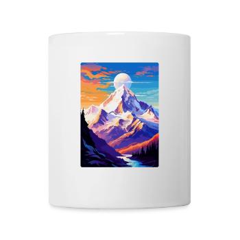 Mont Blanc Mountain Europe Vintage Poster de voyage - Mug blanc - blanc - Devant