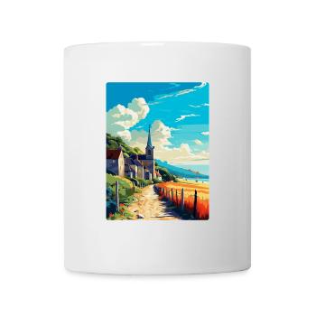 Normandie France Affiche de voyage vintage Souvenir WPA - Mug blanc - blanc - Devant