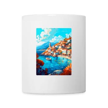 Hydra Grèce Vintage Voyage Poster WPA Souvenir - Mug blanc - blanc - Devant
