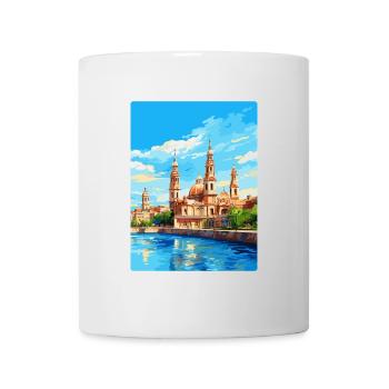 Saragosse Espagne Affiche de voyage vintage Souvenir WPA - Mug blanc - blanc - Devant