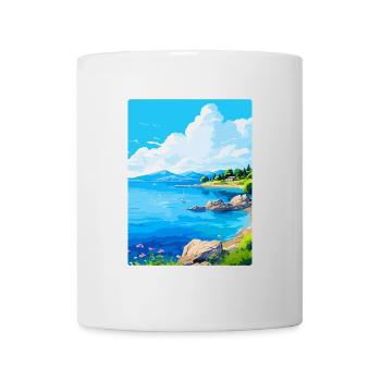 Affiche de voyage vintage de l’île de Meganisi en Grèce WPA - Mug blanc - blanc - Devant
