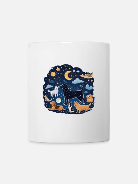Hunde unter den Sternen - Tasse - Weiß