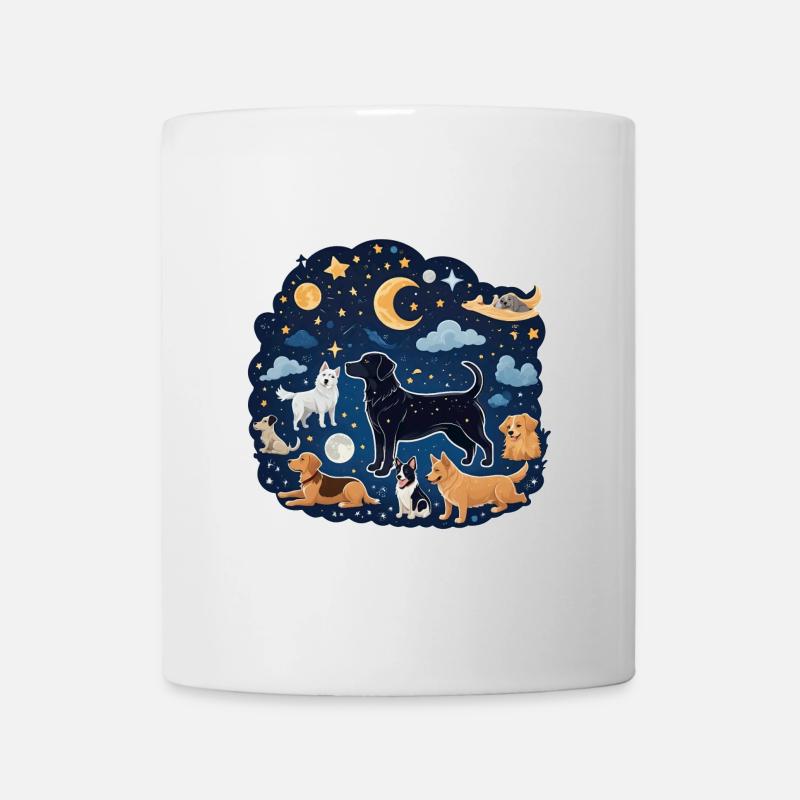 Hunde unter den Sternen - Tasse - Weiß