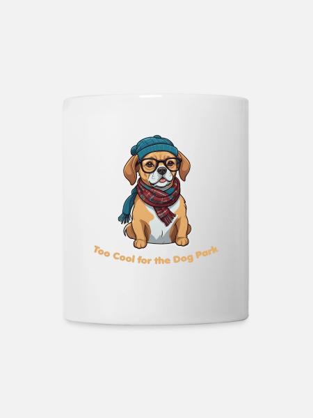 Hipster-Hund im Park - Tasse - Weiß