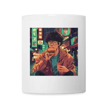 80er Jahre Anime Typ beruhigender hochwertiger Modedruck - Tasse - Weiß - Vorne