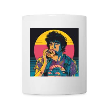 80er Jahre Anime Typ beruhigender hochwertiger Modedruck - Tasse - Weiß - Vorne