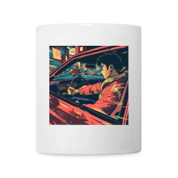 80er Jahre Anime Typ beruhigender hochwertiger Modedruck - Tasse - Weiß - Vorne