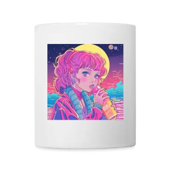 Impression de mode de haute qualité de fille anime des années 80 - Mug blanc - blanc - Devant