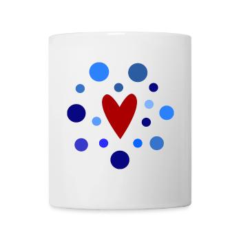 HERZ. PAPA. MAMA. Junggesellinnenabschied. BEBE. KIND. HERZ. FEST - Tasse - Weiß - Vorne