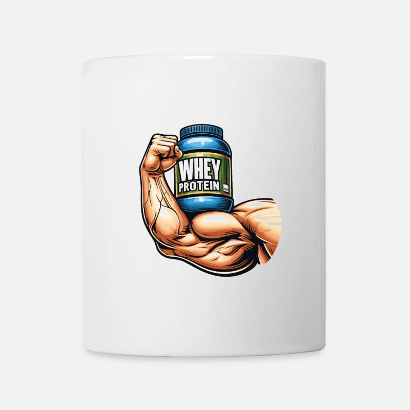 Molkenprotein-Muskel - Tasse - Weiß